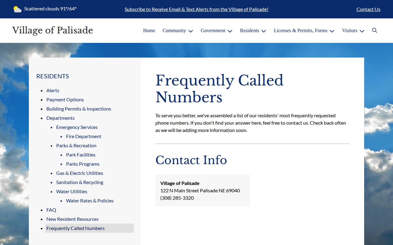 Palisade Hayes County booking-record contact source